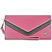 caseen ViVi Womens Smartphone Wallet Clutch Wristlet Case (Pink/Black) for Apple iPhone 6 5S 5C 5 4S 4, Samsung Galaxy S5 S4 S3, Google Nexus 5, LG G2, HTC One M7, Sony Xperia Z3 Compact / Z, Moto X, Moto G, Droid Razr [Up to 5.75 x 3.1 Inch Cellphone] Medium Size