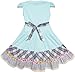 Sunny Fashion Girls Dress Blue Cute Colorful Collar Back School Size 6-14