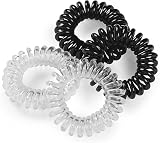 Manicare 4 Spiral Hair Bands Black Clear Traceless Crease Free Coil Bands view 4
