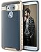 E LV Case for LG G6 - Hybrid Scratch Dust Proof Armor Defender Slim Shock-Absorption Bumper Case for LG G6 (2017) - [Dark Blue/Gold]