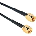 Amphenol CO-174SMAX200-005 Black RG174 SMA Coaxial Cable, 50 Ohm, SMA Male to SMA Male, 5'