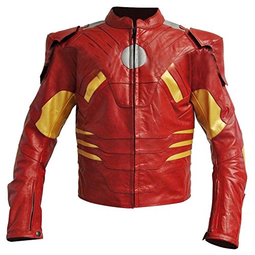 NorthernFinch Avengers Men's Ironman Motorbike Leather Jacket Costume