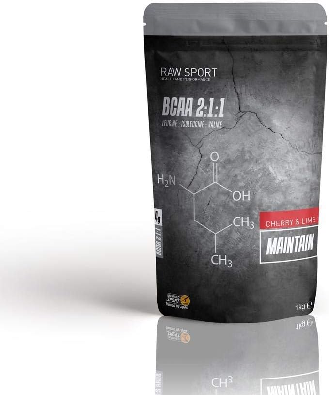 RAW SPORT MAINTAIN CHERRY KOLA BRANCHED CHAIN AMINO (BCAA) WITH ADDED COCONUT WATER & FREEZE DRIED CHERRY POWDER-240G