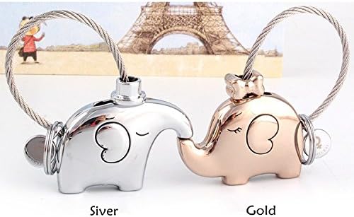 Milesi elephant for lovers gift bag pendant a couples key ring Trinket key chains car keychain chaveiro innovative -- Silver & Gold