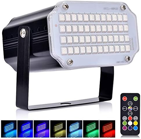 Mini Strobe Lights for Parties Stage Lighting with Remote Sound Activated LED Stage Lights 48 RGB Mini DJ Lights Party Strobe Effect Light