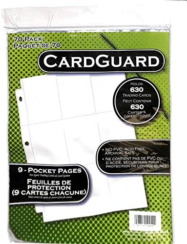 70-PACK CARDGUARD 9-Pocket Pages HOLDS 630 CARDS