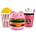 WATINC Kawaii Random 3pcs Hamburger&Popcorn Set Squeeze Toys Sweet Scented Vent Charms Kid Toy Hand Toy, Stress Relief Toy , Decorative Props Doll Gift Fun Large (Pink ham&pop Corn)