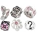 Pink Rhinestone Charms for European Charm Bracelets Stainless Steel Flowers Birds