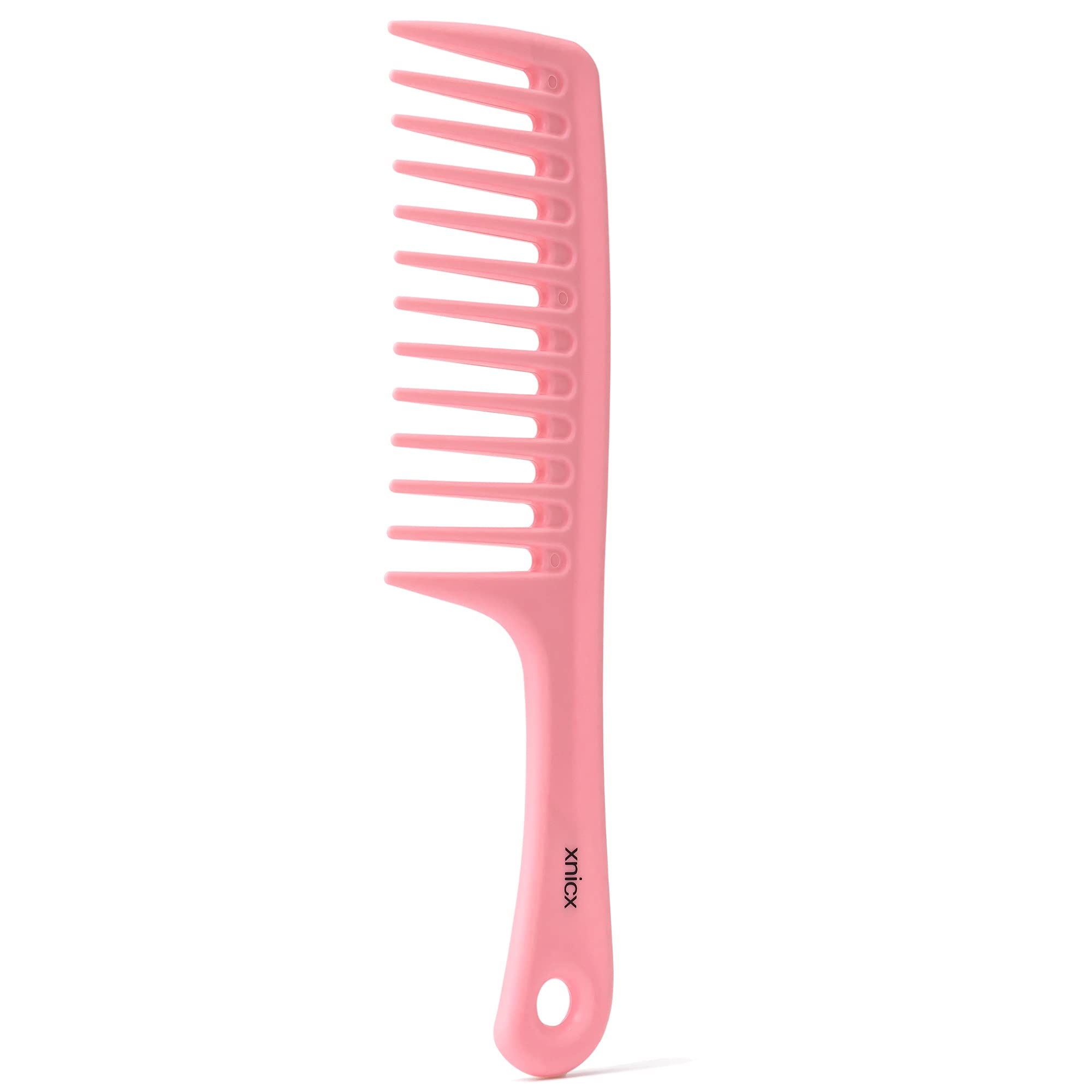 Xnicx Wide Tooth Detangler Comb - Paddle Hair Brush for Long, Wet or Curly Hair - Pink