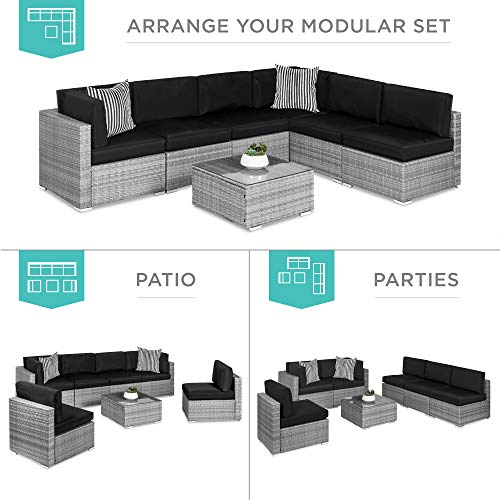 Best Choice Products 7Piece Modular Outdoor Sectional Wicker Patio