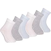Petit Minou Miso Baby & Toddler Seamless-Toe Turkish Cotton Non-Slip Ankle Crew Socks (6-Pack)
