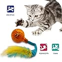 Pet Craft Supply Crazy Cat Electronic Wiggling Cat Toy with Lights and Feathers - Batteries included