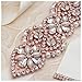 yanstar Wedding Bridal Belts Rose Gold Rhinestone Crystal Pearl Belt with Ivory Sash for Wedding Dress Prom Gown-17.7In1.6