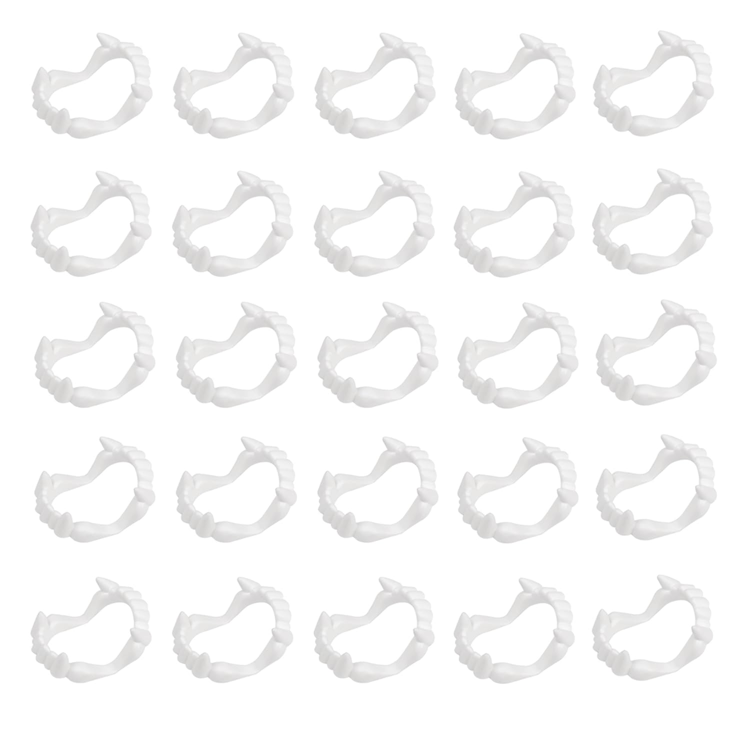 NAUZE Vampire Teeth White Teeth Fangs Halloween Scary Props Plastic Vampire Monster Fake Teeth for Halloween Party Favors Costume Accessory (50)