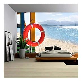 Open Lifeguard Tower on The Beach, Nha Trang, Vietnam - Removable Wall Mural | Self-Adhesive Large Wallpaper - 66x96 inches