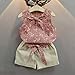 TIFENNY Baby Girls Floral Bowknot Vest T-Shirt+Shorts Outfits Clothes Set (2/3T, Pink)