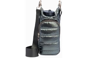 WanderFull Crossbody HydroBag | Quilted Water Bottle Carrier & Strap | Stylish Puffer Tote for Water Bottle | Army Green (Oprah's Favorite Things 2023 Selection)