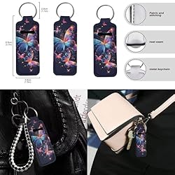 Coldinair Butterfly Chapstick Holder Keychain Lip