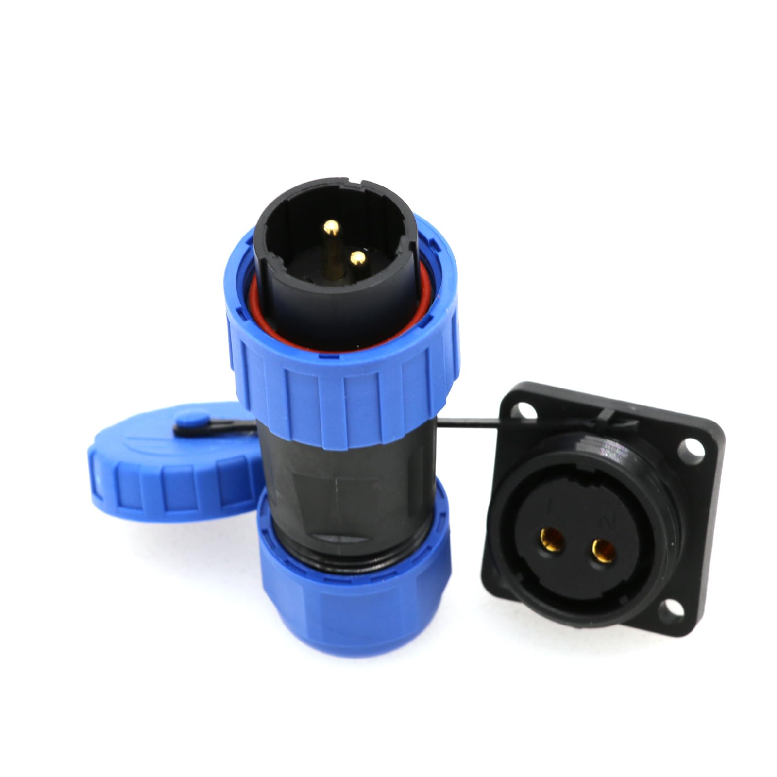 TY20 Screw Connection 2-7-Pin Back Nut/Flange/Docking/Square Cable Connector (2-Pin 25A, Square Series)