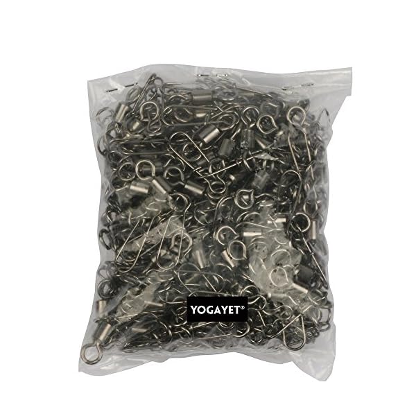 YOGAYET-Fishing-Ball-Bearing-Barrel-Swivel-with-Duo-lock-Snap-Solid-Rings-Fishing-Stainless-Steel-Rolling-Swivel-200pcslot