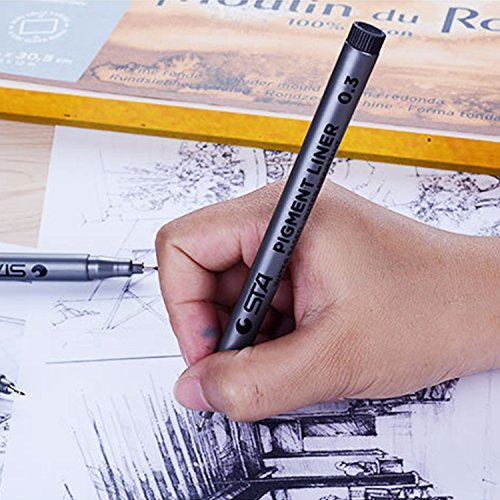 [9 Packs] Browill Fineliner Pens, Micro-line Writing Drawing Markers With Waterproof Archival Ink 9 Tips For Sketching, Anime, Artist Illustration, Signature, Office Documents, Scrapbooking Black - Thumbnail 4