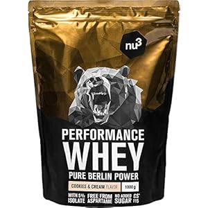 nu3 Performance Whey Protein – Cookies & Cream Flavor 1 kg eiwitpoeder – eiwitpoeder met goede oplosbaarheid – 22,3 g…