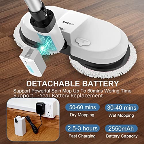 Cordless Electric Mop, OGORI Electric Spin Mops for Floor Cleaning