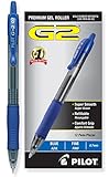 Pilot G2 Retractable Premium Gel Ink Roller Ball Pens, Fine Point, Blue Ink, Dozen Box (31021)
