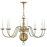 Livex Lighting 5007-01 Williamsburgh 8-Light Chandelier, Antique Brass,Copper