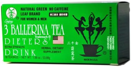 6 Boxes of 3 Ballerina Dieters' Drink Extra Strength 18 bags/per box by Natural Green Leaf