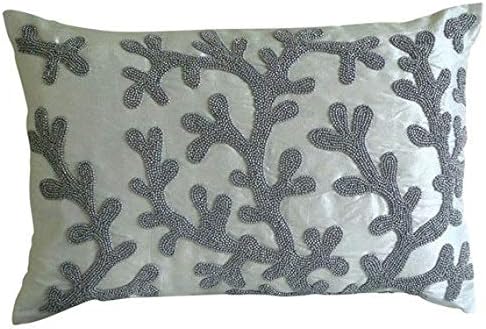 Amazon Com Designer White King Size Pillow Shams Coral Design
