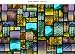 WindowPix 18x12 Inch Decorative Static Cling Film Solar Stained Geometric Pattern Printed on Clear for Window Glass Panels. UV Protection, Energy Saving