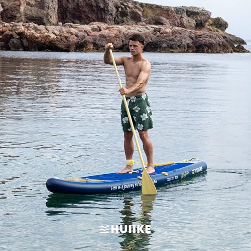 HUIIKE Tabla Paddle Surf Hinchable Touring con Accesorios Incluidos, Remo, Quilla, Leash, Inflador y Mochila. Stand Up Paddle Board Gran Estabilidad y Resistencia