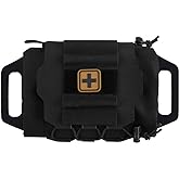 LIVANS Molle Medical IFAK First Aid Pouch Empty for Duty Belt Micro Mini EMT Pouch Trauma Kit Med Roll Carrier Hypalon Handle Two-Piece System