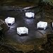 TECBOX Solar Garden Brick Light，Creative Ice Cube Lights Color Changing Waterproof LED Frosted Glass Brick Rock Lamp In-ground Buried Lights for Outdoor Bar Path Pond Home (White 4PCS)
