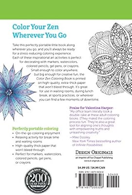 Color Zen Coloring Book Perfectly Portable Pages Harper Valentina Amazon Sg Books