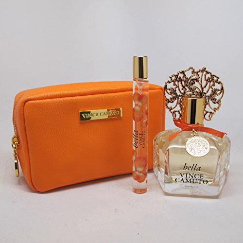 Vince Camuto Bella for Women 3 Piece Set Includes: 3.4 oz Eau de Parfum Spray + 0.34 oz Parfum Spray + Cosmetic Bag