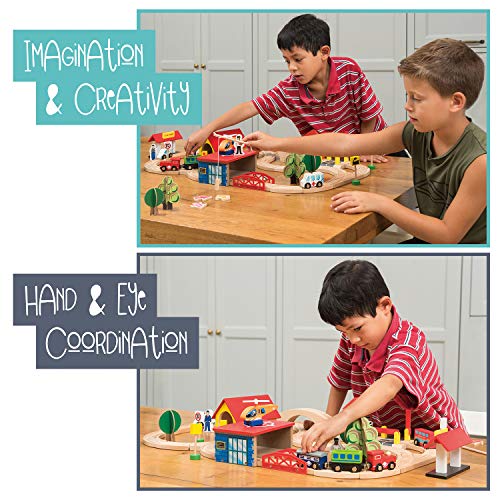 Brio Train Kipipol Wooden Train Tracks Set For Kids, Toddler Boys