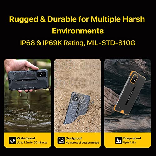 UMIDIGI Bison X10 Pro 4GB+128GB Rugged Unlocked Cell Phones, IP69K Rating Waterproof and Dustproof Smartphone, Android 11 NFC, 6.53