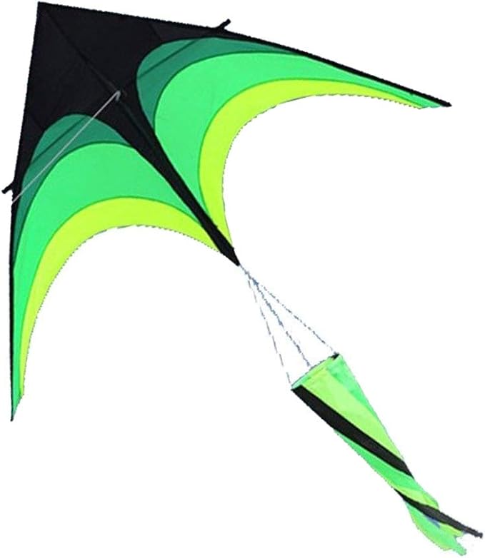 TX GIRL 2m Green Triangle Kite with Long Ribbon Power Kite