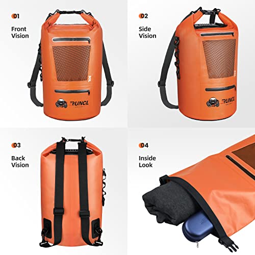 RUNCL Waterproof Dry Bag, Durable RollTop Closure 10/20/30/40L
