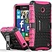 Fosmon [RUGGED] Nokia Lumia 630, Nokia Lumia 635 Case - HYBO-RAGGED Heavy Duty Hybrid Protective Cover with Kickstand - Retail Packaging (Hot Pink)