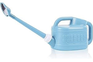 Garden Watering Can for Indoor & Outdoor Plants, Ebristar Plastic Watering Can 1 Gallon with Long Spout & Removable 360 Degree Rotation Sprinkler Head, Lightweight Watering Pot for Houseplants - Blue