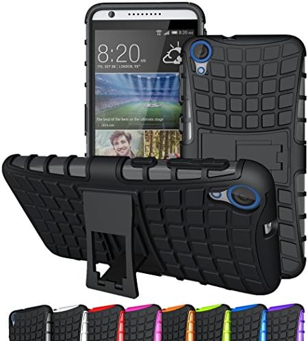 HTC Desire 820 Case, Viodolge [Shockproof] Hybrid Tough Rugged Dual Layer Protective Case Cover with Kickstand for HTC Desire 820 (black)