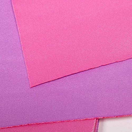 KYOETSU Women's Long Obi Belt for Yukata Kimono Plain Reversible (Pink/Lavender)