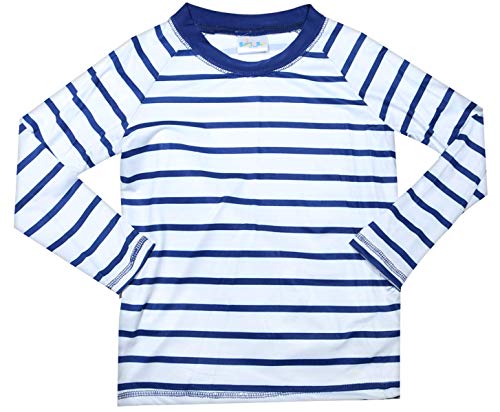 Sweet & Soft Baby Boys 4-Piece Rash Guard and Trunk Swimsuit Set (Infant/Toddler) (Stripe LS, 12 Months)' - Thumbnail 3