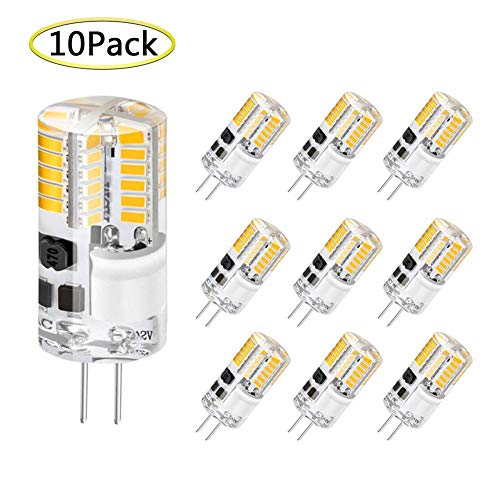 G4 LED Bulb 3W Equivalent to 20W T3 JC Type Bi-Pin G4 Base Halogen Bulb, No Flicker AC/DC 12V Warm White 2700K-3000K G4 LED Light Bulb for Landscape, RV, Home Lighting (10 Pack)