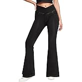 SEASUM Butt Lifting Jeans for Women Bootcut High Waisted Bell Bottom Stretchy Flare Leggings Tummy Control Casual Pants