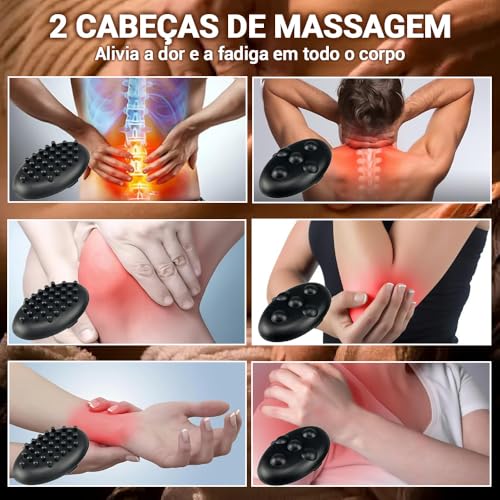 Massageador Eletrico 110-220V, Massageador Corporal, Aparelho de Massagem, Aparelho Massageador Eletrico Duplo, Massageador Elétrico Profissional