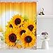 Likiyol Bathroom Shower Curtain Sunflowers in The Sunset Shower Curtains with 12 Hooks, Durable Waterproof Fabric Bathroom Curtain
